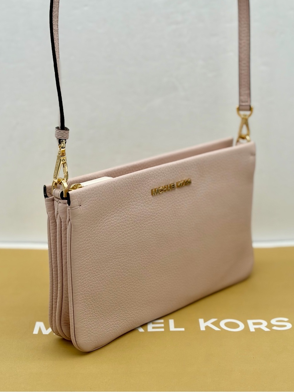 Michael Kors Large Pebbled Leather Double-Pouch Crossbody